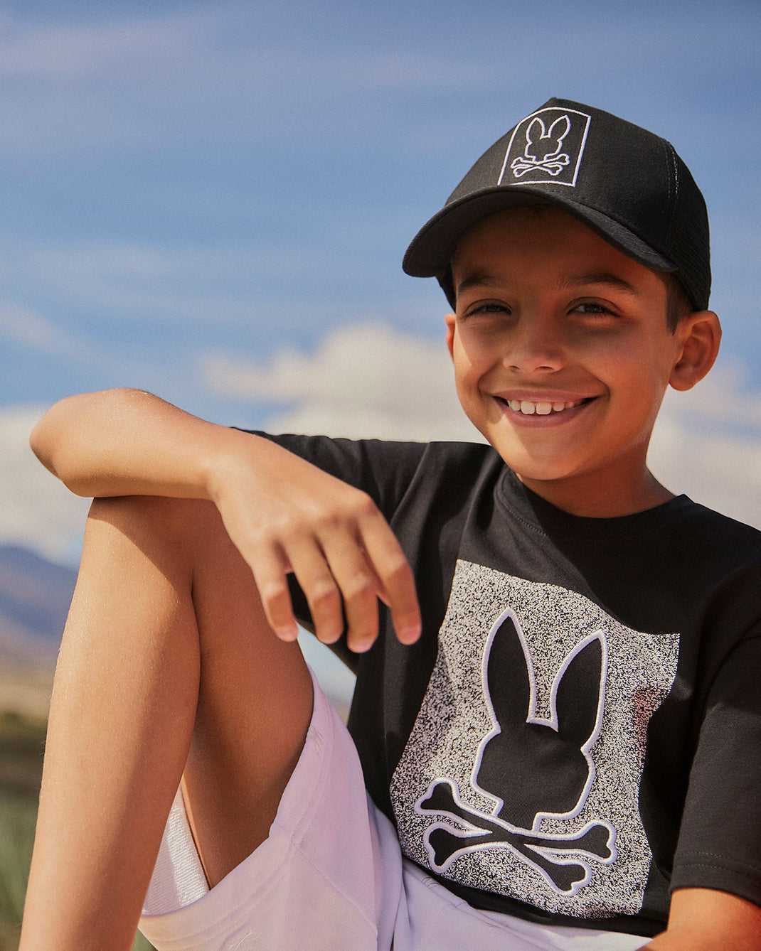 Tees Psycho Bunny Livingston Graphic Tee Noir Enfant | FDX-96451362